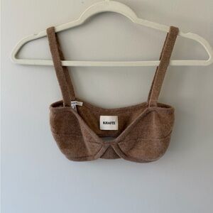 KHAITE Tan Cashmere Bralette